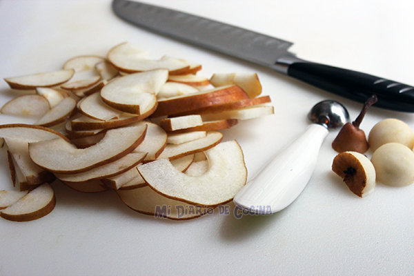 Upside-down pear tart