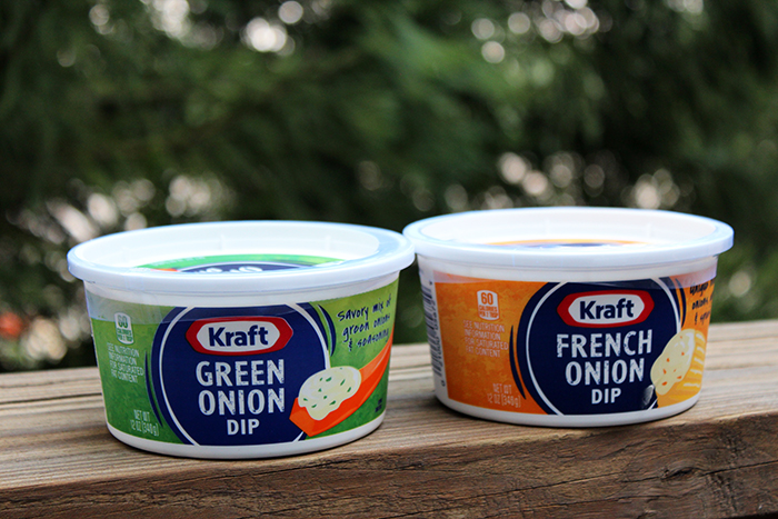 Brochetas de carne y vegetales con dips Kraft