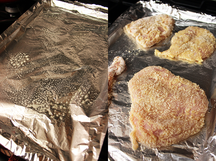 Pollo apanado con harina de almendras - Preparación
