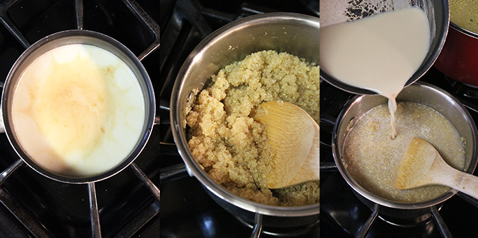 Milk with quinoa and mango - Preparation