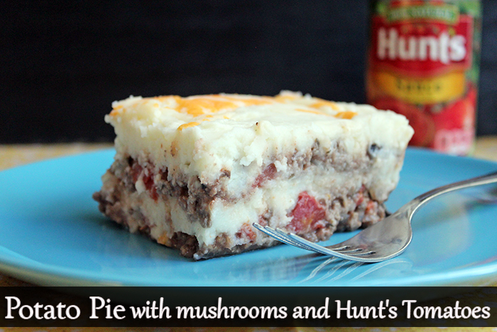 Potato pie with mushrooms and Hunt's tomatoes