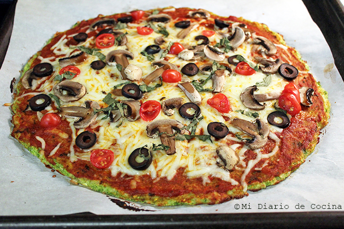 Pizza con base de zapallo italiano