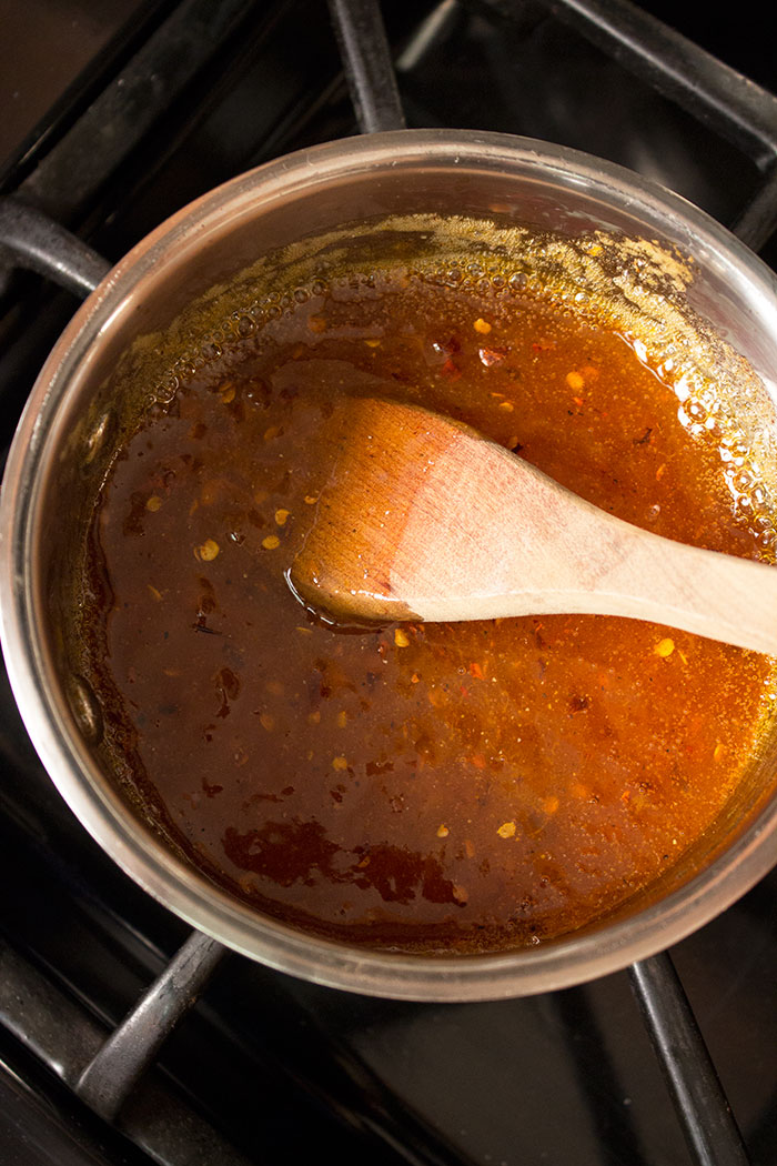 Lomo de cerdo con salsa de damasco - Preparación salsa