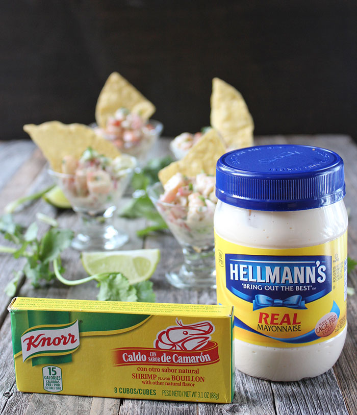 Shrimp ceviche with tortilla chips - Ingredients