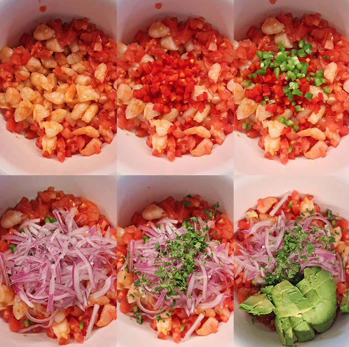 Shrimp ceviche with tortilla chips - Preparation
