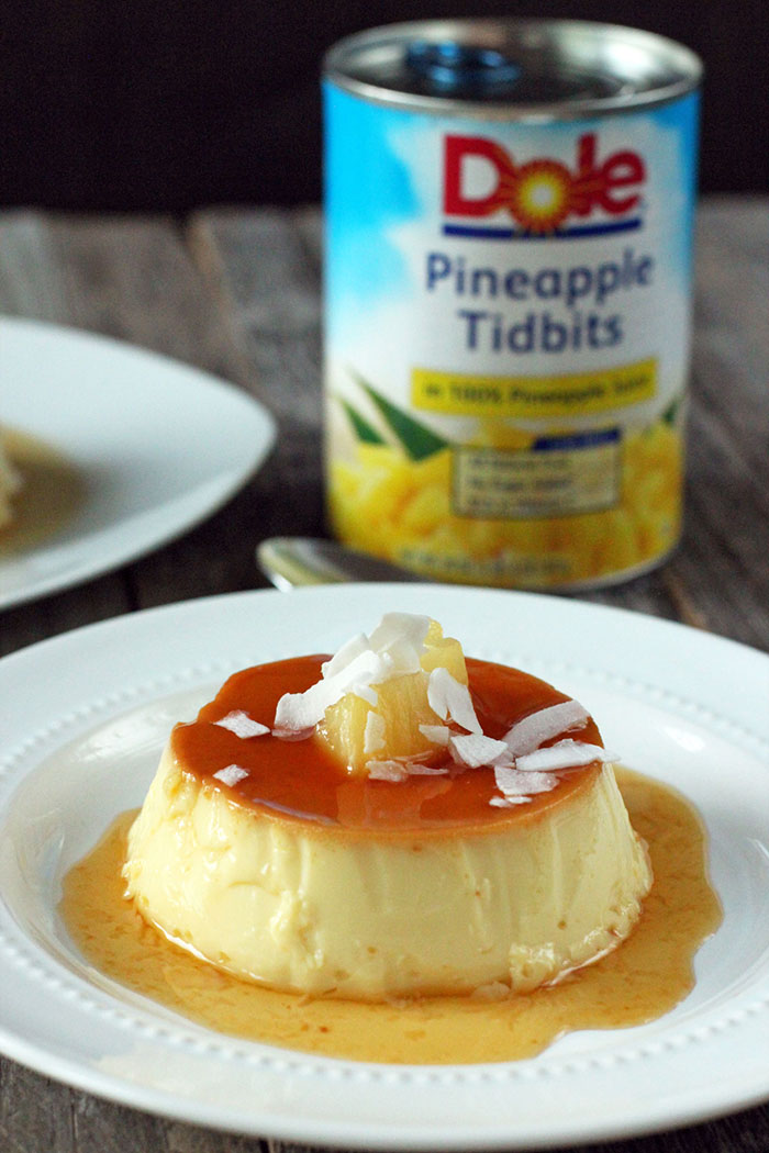 Pineapple and coconut flan
