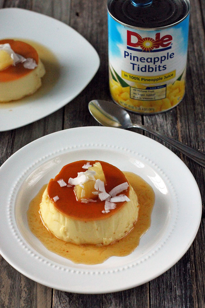 Pineapple and coconut flan