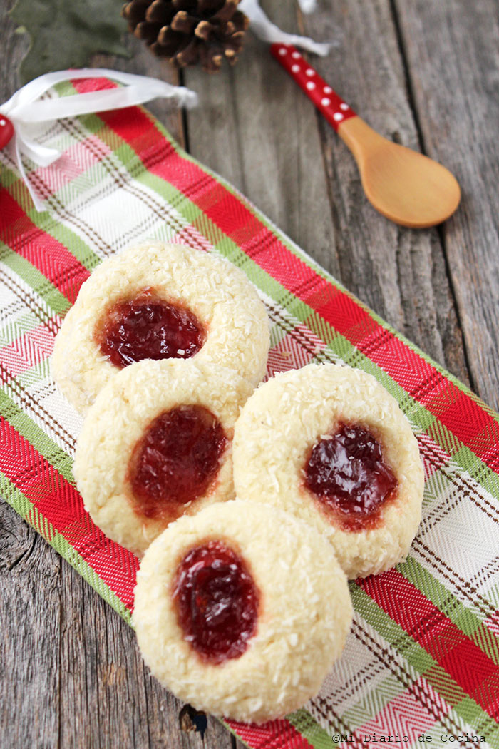 Coconut and jam cookies