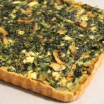 Spinach, mushrooms and cheese tart