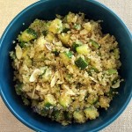 Ensalada de quinoa con zapallo italiano/palta y Ensalada de porotos verdes