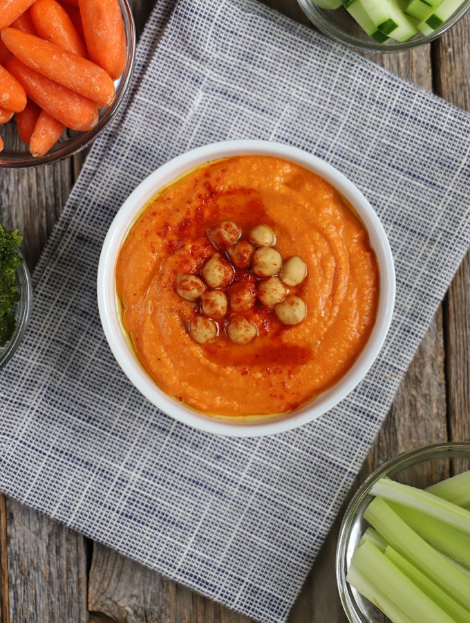 Hummus with red bell pepper