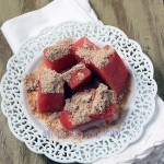 Watermelon with toasted flour