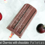 Dark sweet cherries with chocolate Paletas