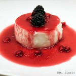 Coconut milk panna cotta with pomegranate sauce