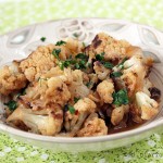 Coliflor con glaseado de miel y limón