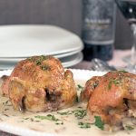 Cornish hens with mushrooms and wine sauce