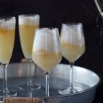 Champagne and pineapple sorbet float