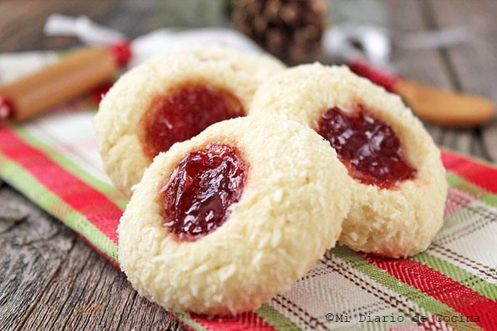 Galletas de coco con mermelada