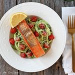 Alaska salmon with zucchini spaghetti