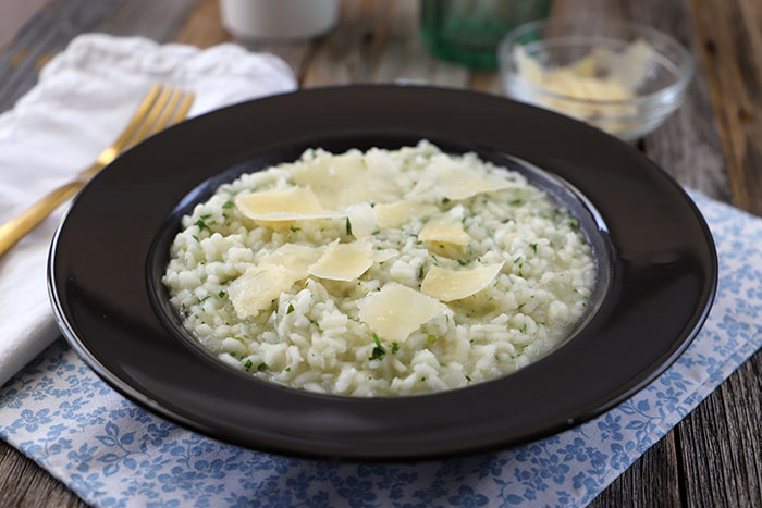 Beef broth risotto