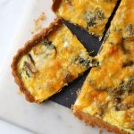 Quiche de champiñones, pimentón y espinacas