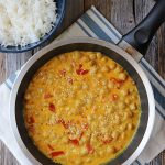 Garbanzos con curry y leche de coco