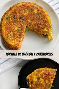 Tortilla de brocoli y zanahorias