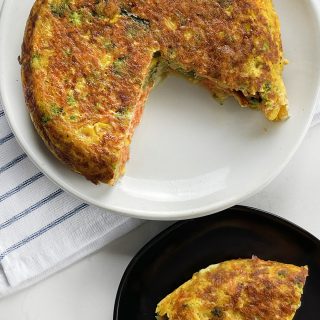 Tortilla de brocoli y zanahorias